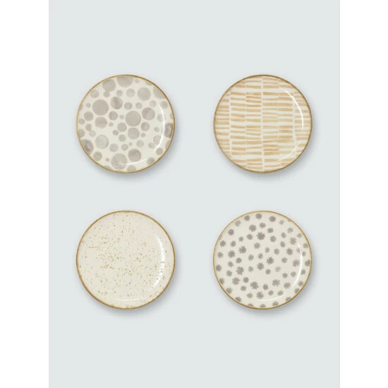 Viva By Vietri Earth Assorted Cocktail Plates - Set Of 4 Dinnerware & Flatware 1 Viva By Vietri Earth Assorted Cocktail Plates - Set Of 4 Dinnerware & Flatware