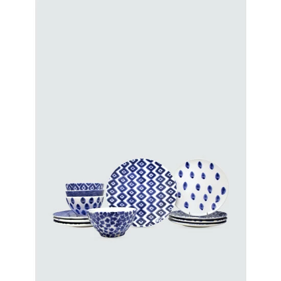 Viva By Vietri Santorini Assorted 12-Piece Place Setting Dinnerware & Flatware 1 Viva By Vietri Santorini Assorted 12-Piece Place Setting Dinnerware & Flatware