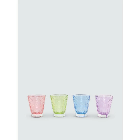 Viva By Vietri Prism Assorted Short Tumblers - Set Of 4 Drinkware 1 Viva By Vietri Prism Assorted Short Tumblers - Set Of 4 Drinkware