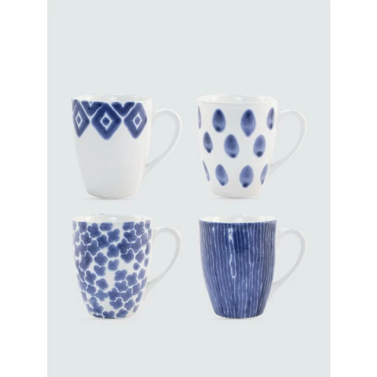 Viva By Vietri Santorini Assorted Mugs - Set Of 4 Drinkware 1 Viva By Vietri Santorini Assorted Mugs - Set Of 4 Drinkware