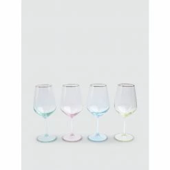 Viva By Vietri Rainbow Assorted Wine Glasses - Set Of 4 Drinkware