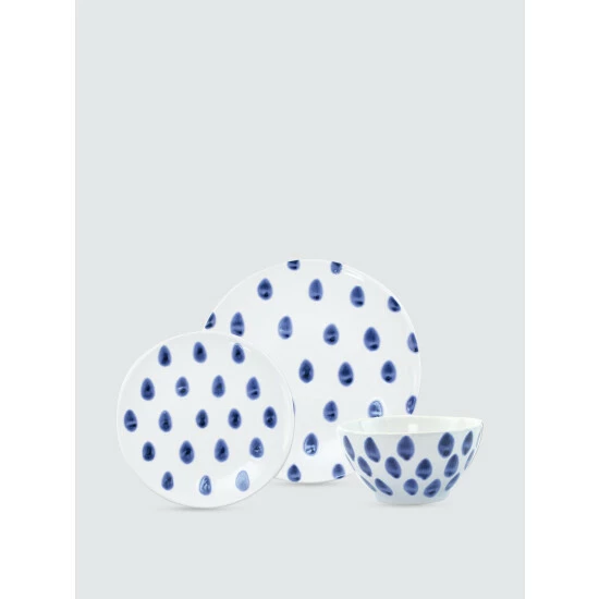 Viva By Vietri Santorini Dot 3-Piece Place Setting Dinnerware & Flatware 1 Viva By Vietri Santorini Dot 3-Piece Place Setting Dinnerware & Flatware